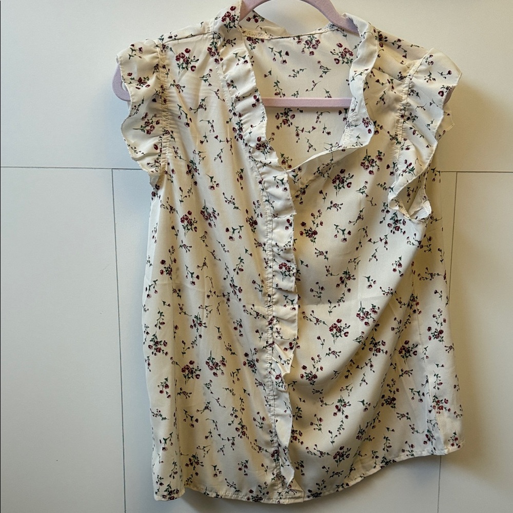 Floral Ruffle Sleeve Kids Top